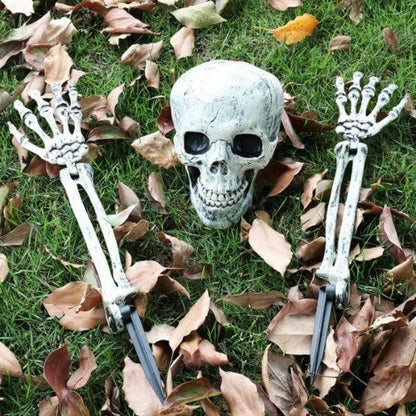 Skeleton Bones Prop Ground Breaking Scary Halloween Decoration Human Skull Party