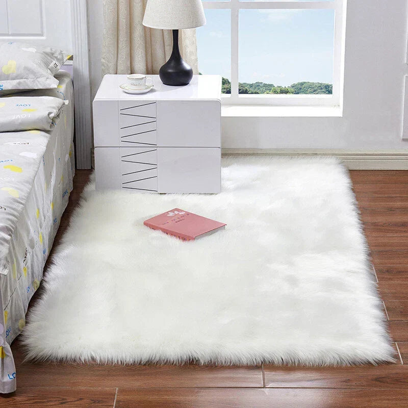 Faux Fur Sheepskin Fluffy Rug Soft LivingRoom Bedroom Rectangle Carpet Floor Mat CorbyCart