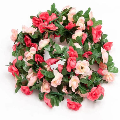 6pcs pink 48 FT Flower Garland Fake Rose Vine Artificial Flowers Hanging decor Corbycart