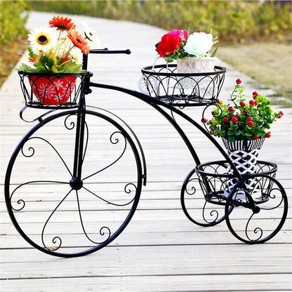 Bicycle Planter Metal Plant Stand Garden Bike Flower Pot Cart Holder Basket Deco Corbycart