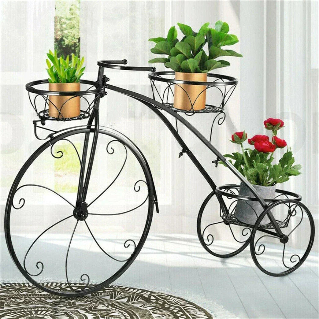 Bicycle Planter Metal Plant Stand Garden Bike Flower Pot Cart Holder Basket Deco Corbycart