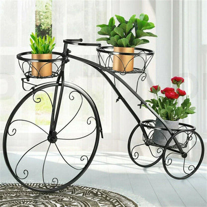 Bicycle Planter Metal Plant Stand Garden Bike Flower Pot Cart Holder Basket Deco Corbycart
