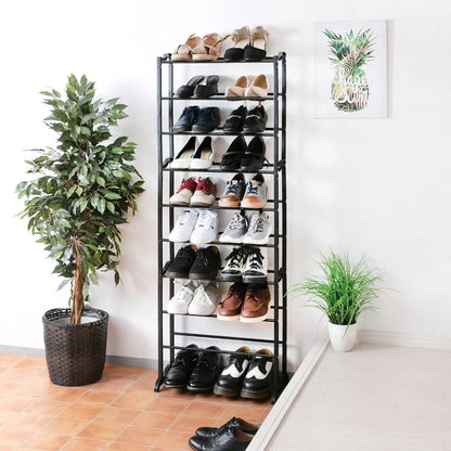10 Tier Shoe Rack Stand Footwear Organiser Storage Metal Shelf 30 Pairs Unit