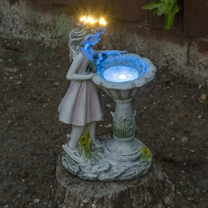 Garden Ornament Solar Powered Garden Angel Fairy Statue home Decor Figurine CorbyCart