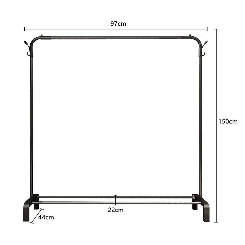 Heavy Duty Metal Clothes Rack Single Rail Garment Dress Indoor CorbyCart
