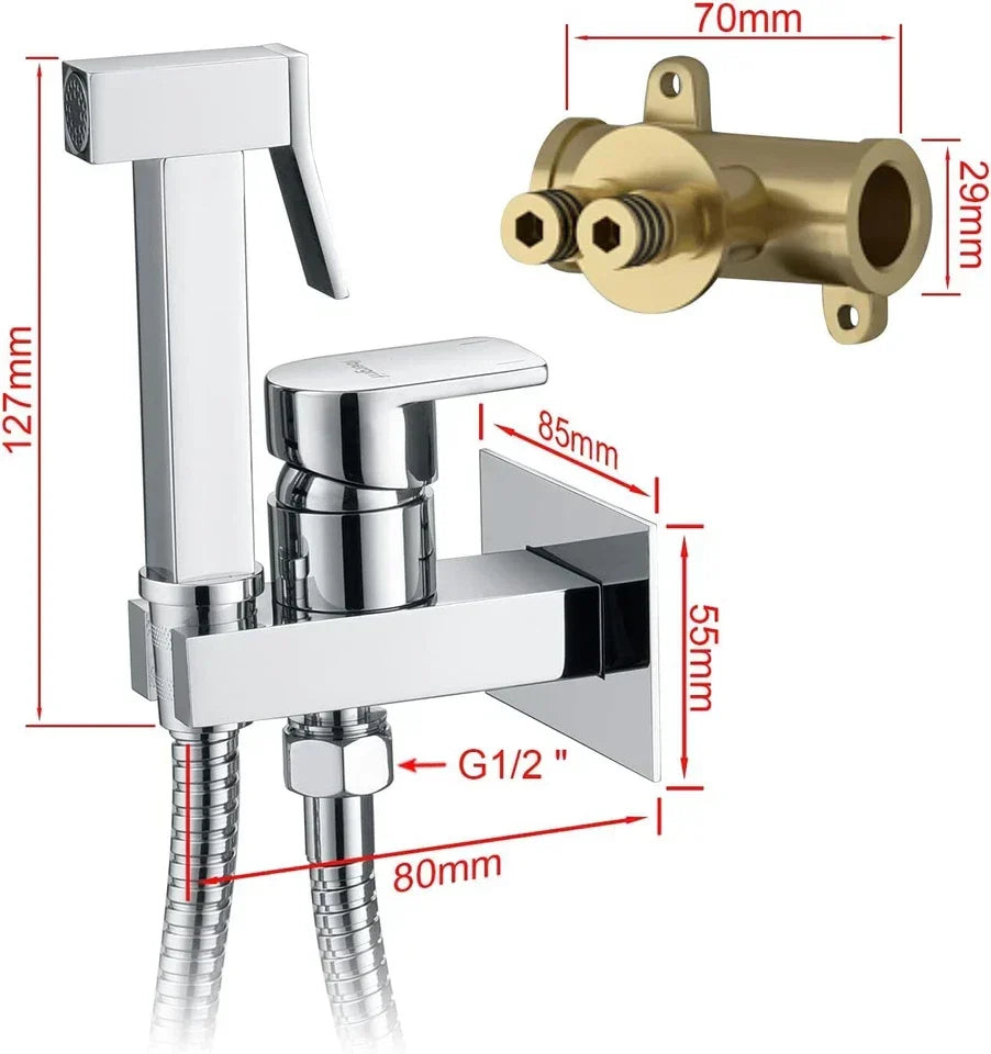 Muslim Shower Mixer Kit, Hot and Cold Bidet Spray with Shattaf Sprayer CorbyCart