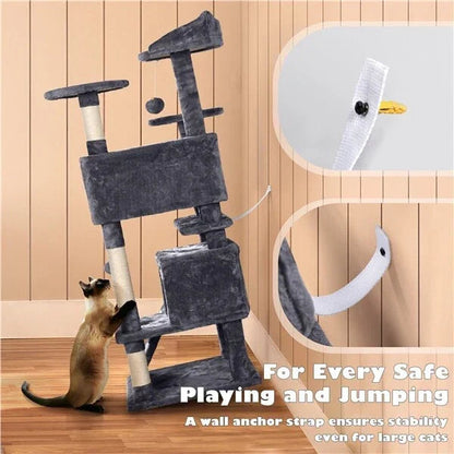 Cat Tree Cat Tower Cat Condo with Scratching Posts & Ladder for Cats Kittens Corbycart