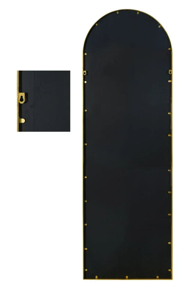 The Arcus New Extra Large Gold Framed Arched Mirror - 71" X 24" 180 x 60cm Corbycart