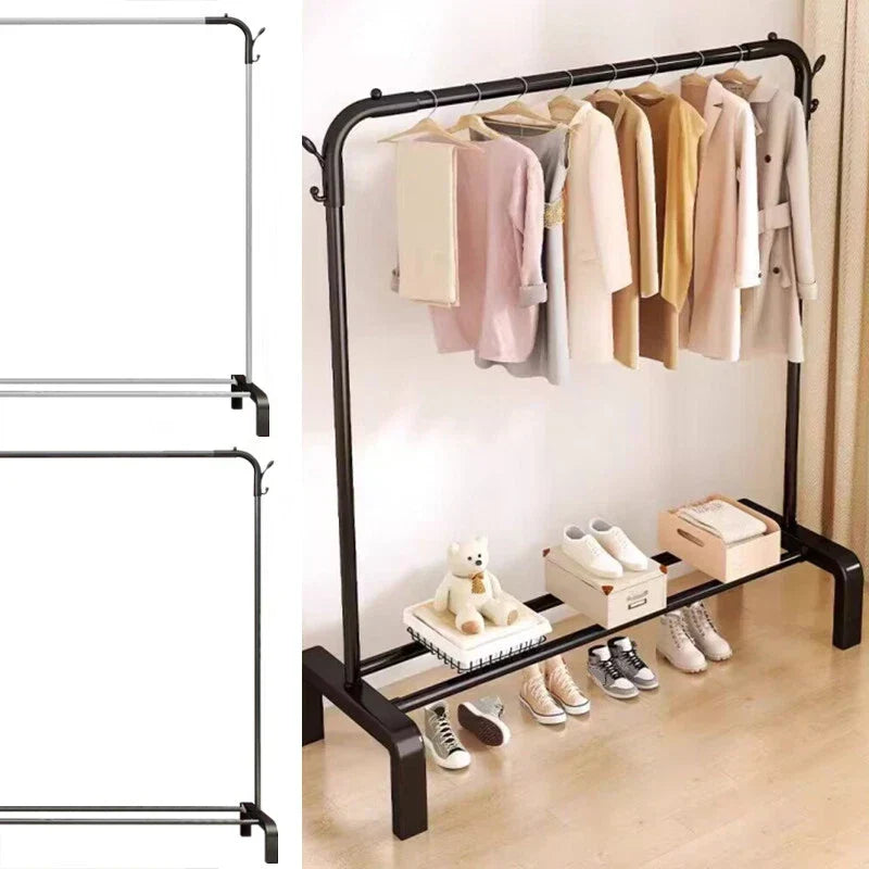 Heavy Duty Metal Clothes Rack Single Rail Garment Dress Indoor CorbyCart