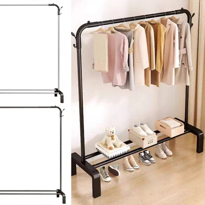 Heavy Duty Metal Clothes Rack Single Rail Garment Dress Indoor CorbyCart