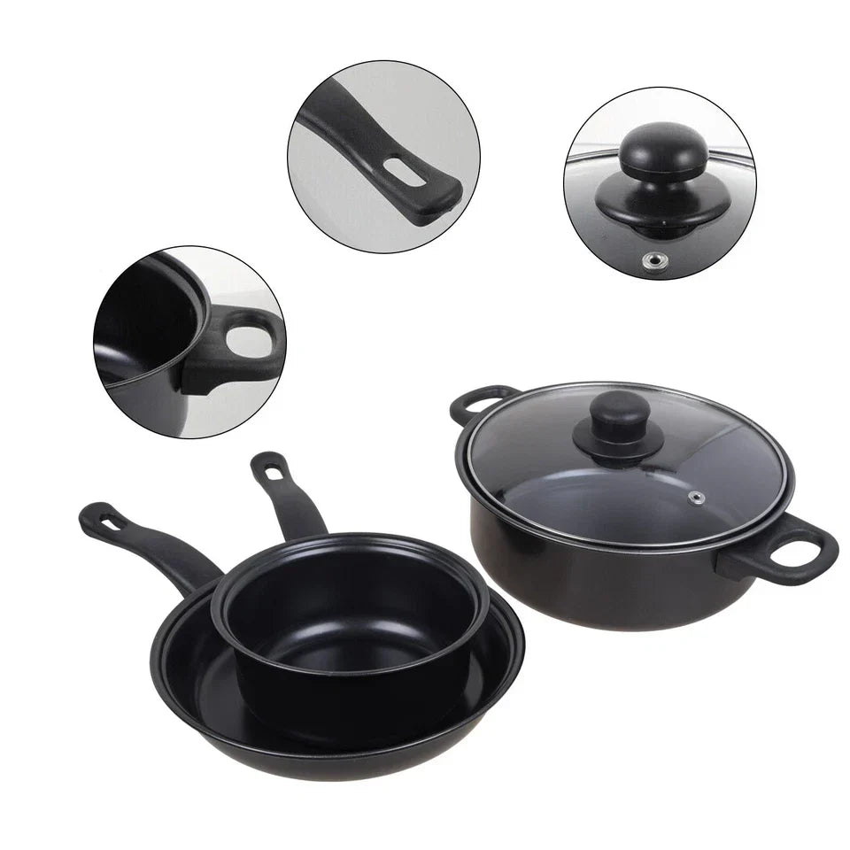 13pcs Cookware Set Pan Pot Non Stick Saucepans Frying Pan Cookware Set Glass Lid