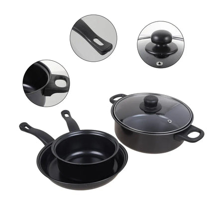 13pcs Cookware Set Pan Pot Non Stick Saucepans Frying Pan Cookware Set Glass Lid