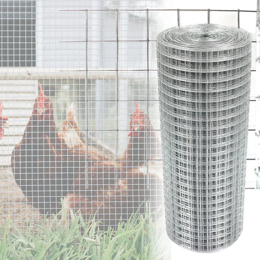 Galvanised Welded Wire Mesh 1"x1" Fence Aviary Rabbit Hutch Chicken Run Coop Pet