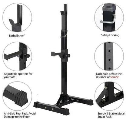 Squat Racks Barbell Rack Stand Adjustable Olympic Weight Bench Press Home Gym CorbyCart