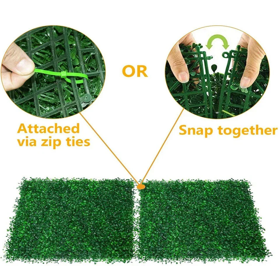 6X Artificial Plant Fence Greenery Wall Hedge Grass Mat Foliage Screen Panels UK Corbycart