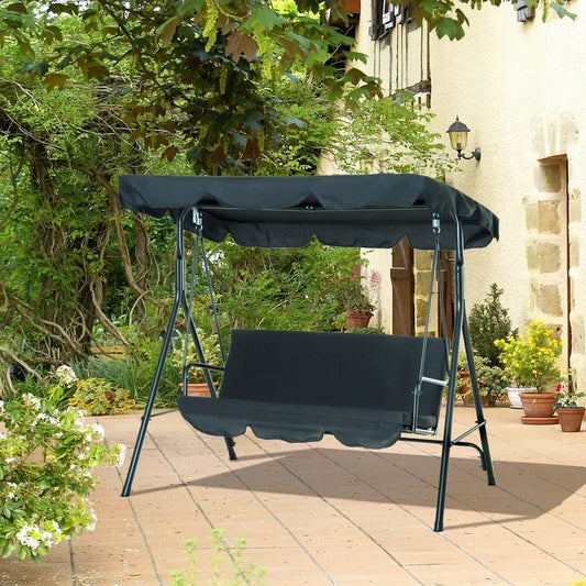 Garden Hammock Swing Chair 3 Seater Bench Canopy Patio Cushion Outdoor Strattore Corbycart