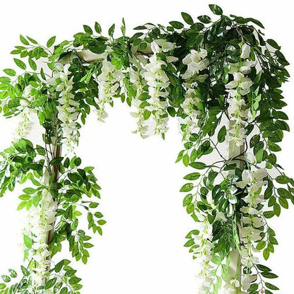 2X7FT Artificial Wisteria Vine Garland Foliage Flower Plant Trailing Home Decor Corbycart
