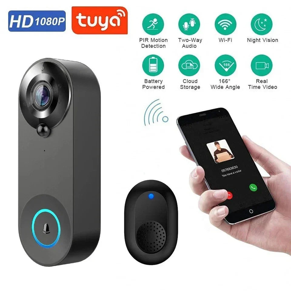 1080P Wireless Video Doorbell with Two - Way Audio Motion Detect & Night Vision HD CorbyCart