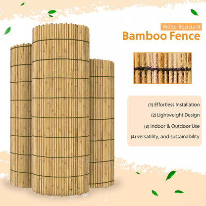 Bamboo Slat Fence Screen Roll Screening Fencing Privacy Sun Panel Garden Outdoor CorbyCart