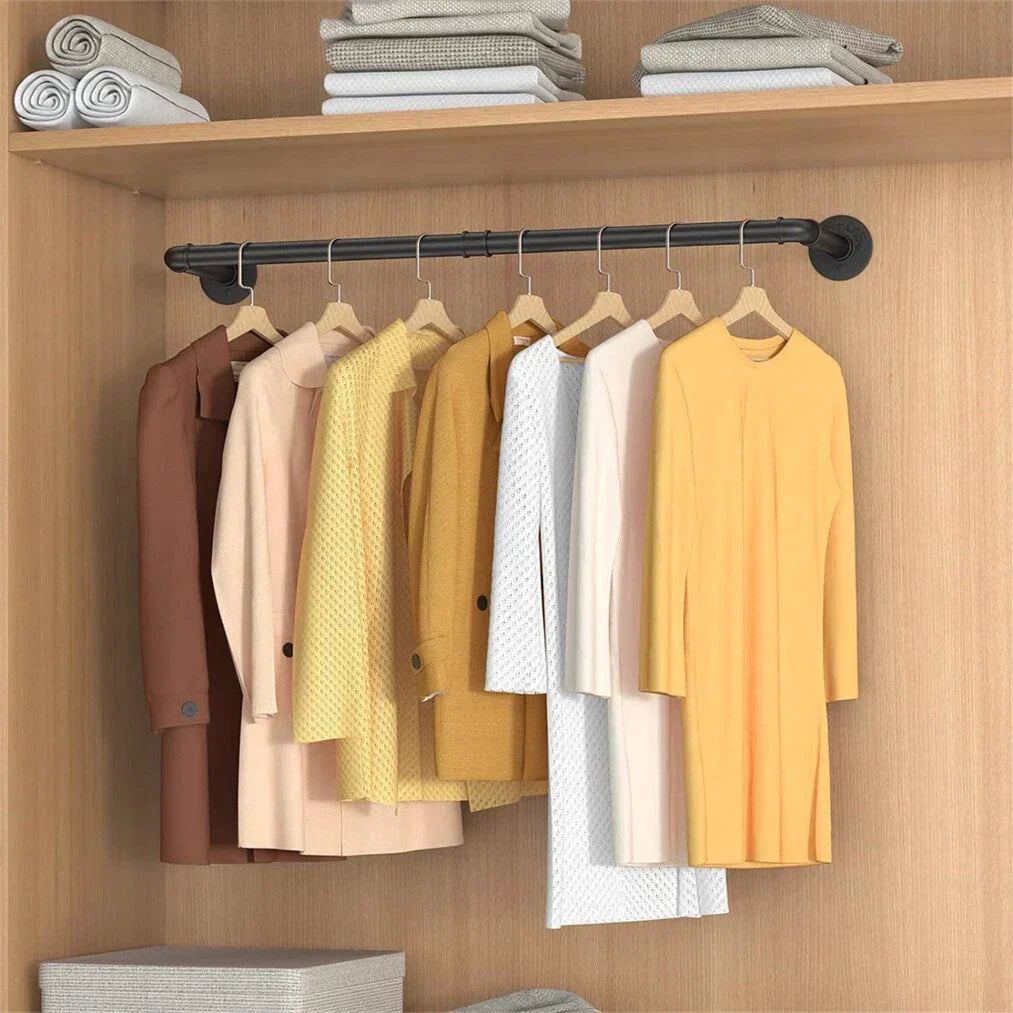 2X Super Strong Bearing Metal Pipe Clothes Rack Clothes Hanger Pole Garment Bar