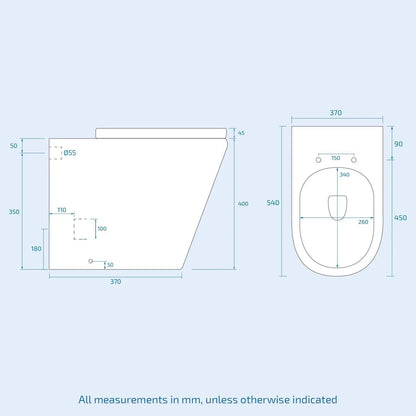 Debra 2 in 1 Compact Basin and BTW Rimless Toilet Combo Space Save Cloakroom CorbyCart