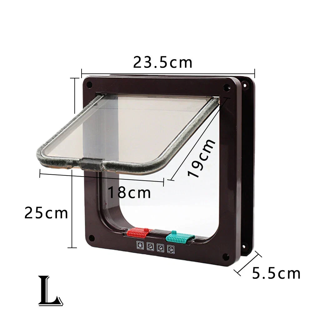 4 way Pet Door Locking Large Extra Large Dog Cat Flap Magnetic Door Frame Corbycart
