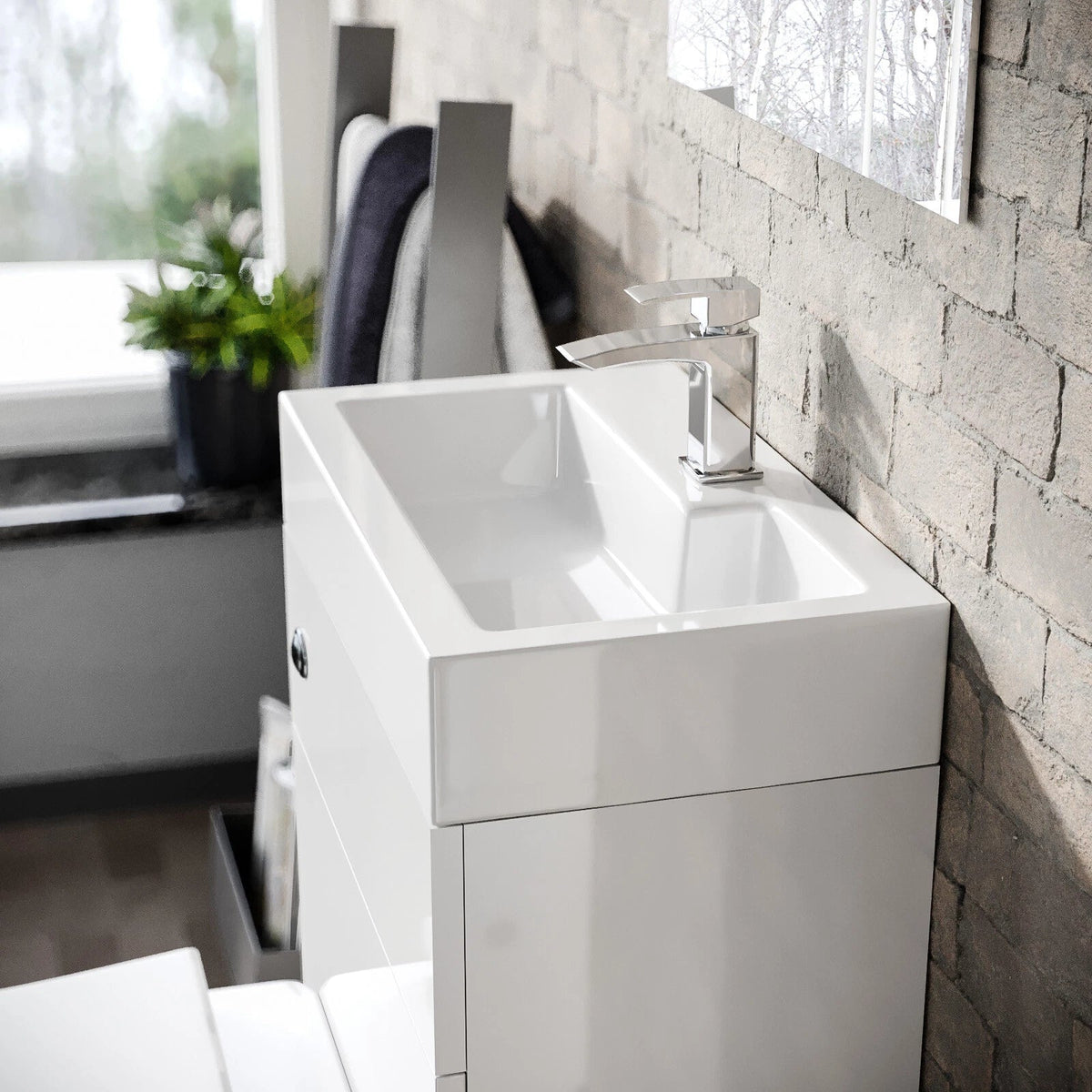 Debra 2 in 1 Compact Basin and BTW Rimless Toilet Combo Space Save Cloakroom CorbyCart