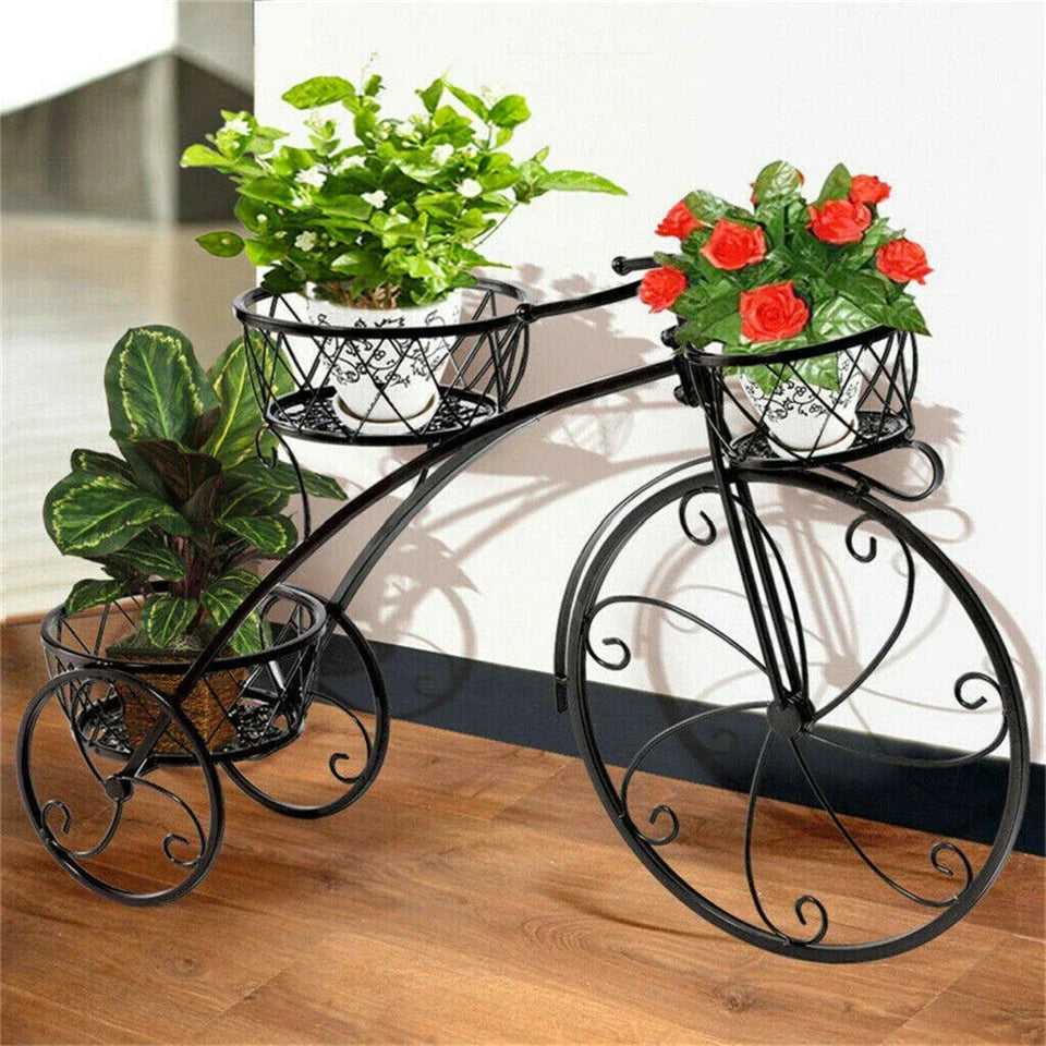 Bicycle Planter Metal Plant Stand Garden Bike Flower Pot Cart Holder Basket Deco Corbycart
