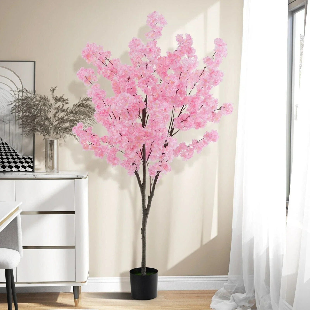 190cm Tall Artificial Cherry Blossom Tree Faux Floral Plant 1170 Flowers Corbycart