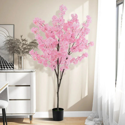 190cm Tall Artificial Cherry Blossom Tree Faux Floral Plant 1170 Flowers Corbycart