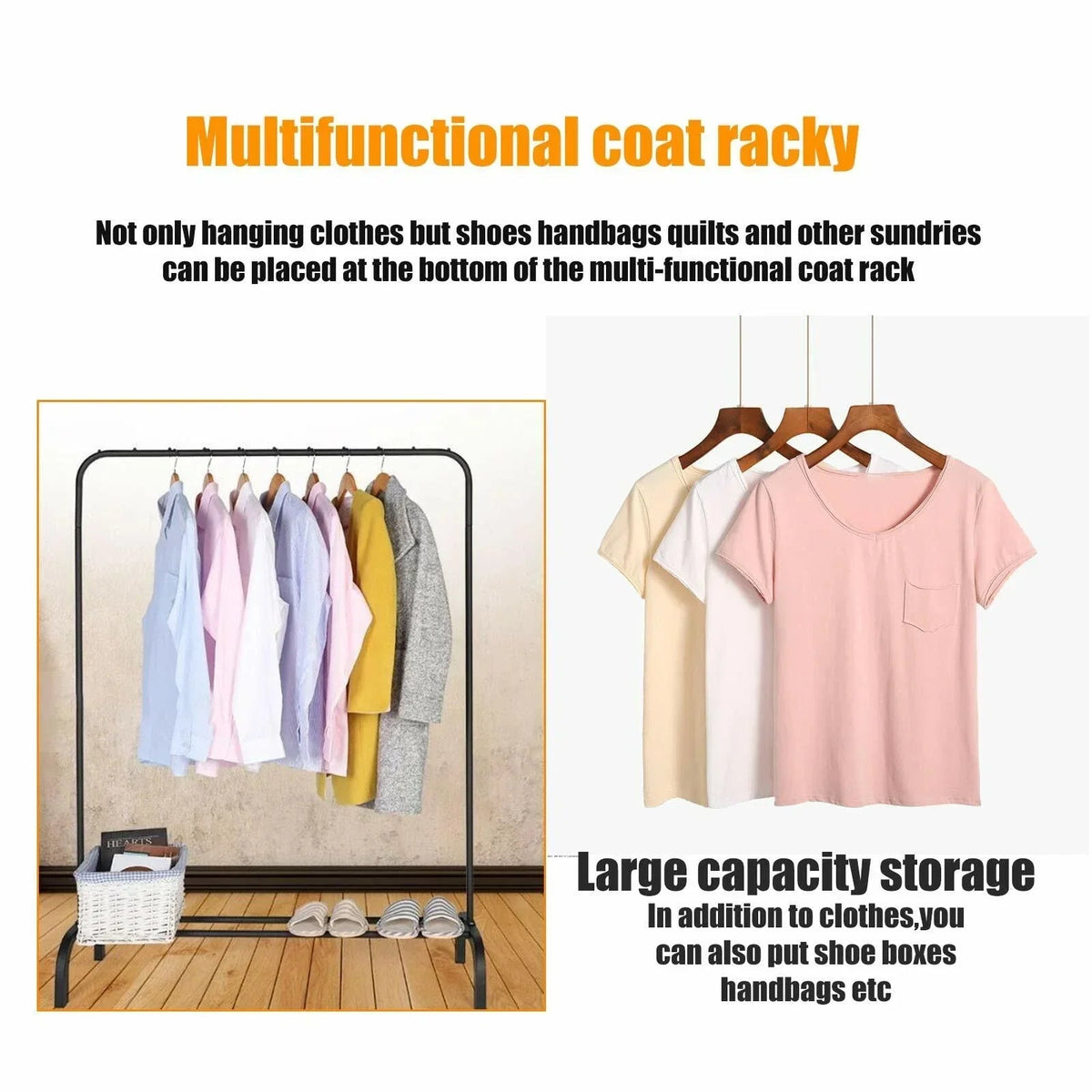 Heavy Duty Metal Clothes Rail Rack Garment Hanging Display Stand Storage Shelf CorbyCart