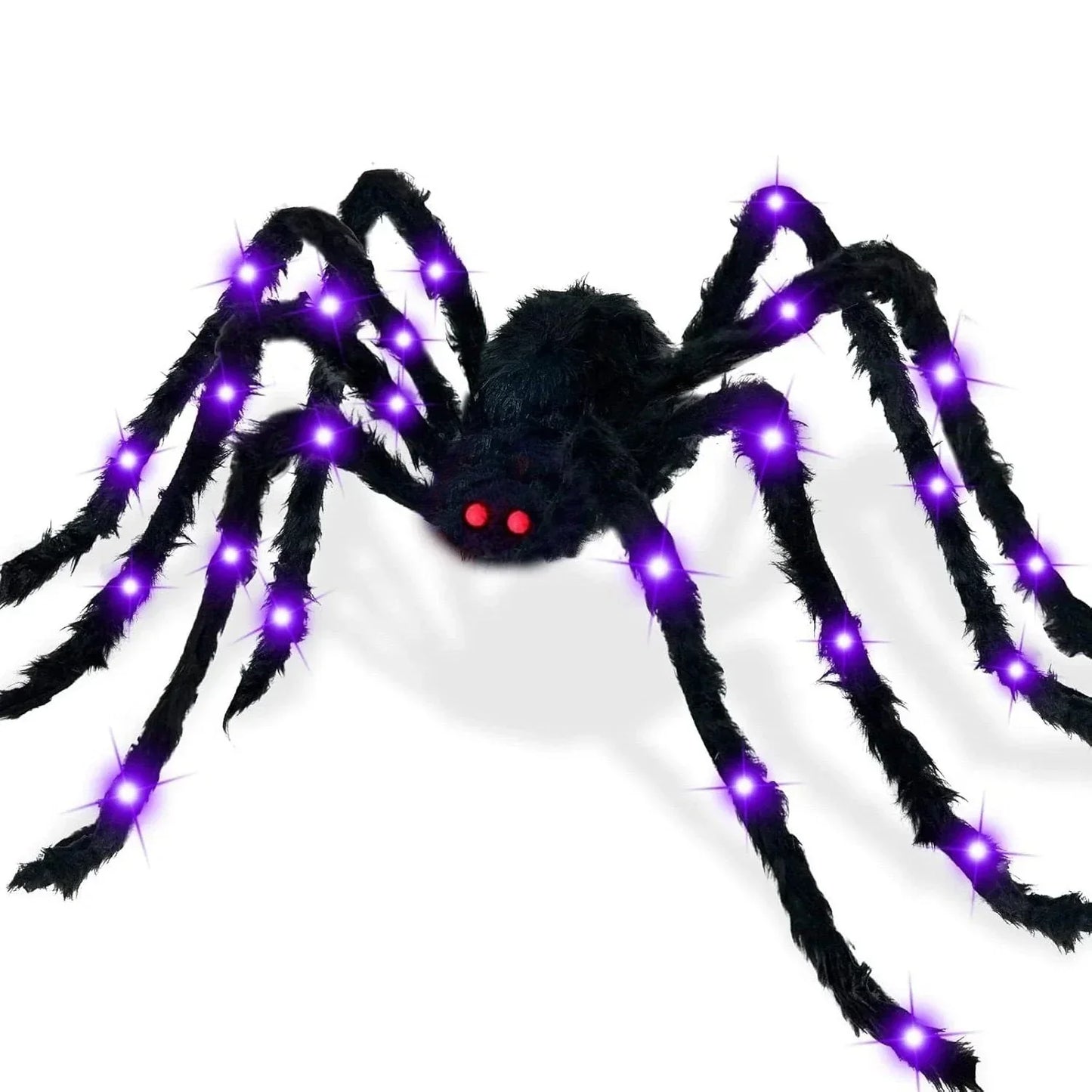 Halloween Prop Spider Decoration 150CM 8 Mode Light Up Giant Spider, Realistic