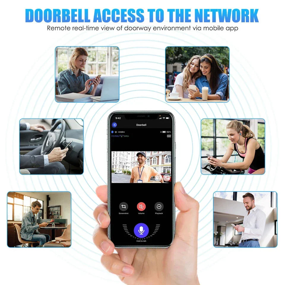 Wireless WiFi Smart Video Doorbell Phone Security Camera Door Ring Intercom Bell CorbyCart