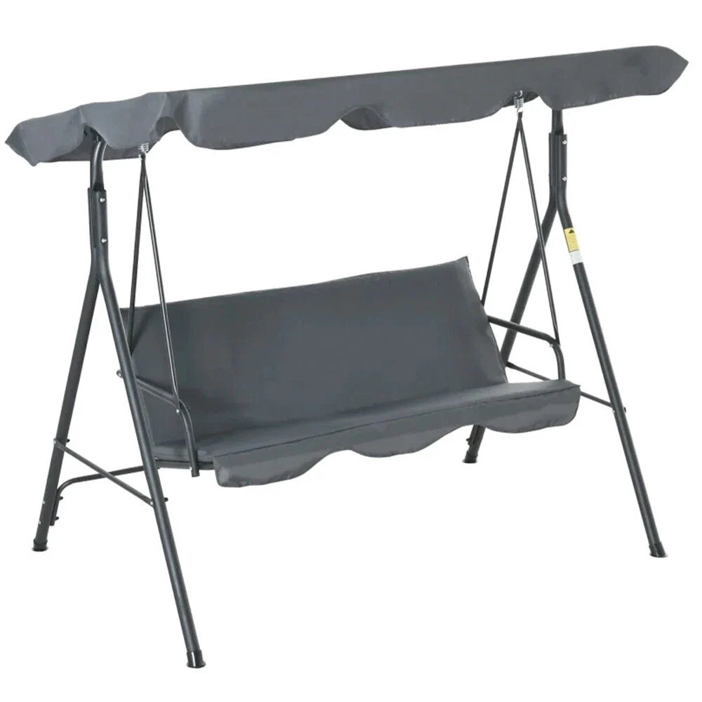 3 SEATER GARDEN SWING CHAIR SEAT HAMMOCK SWINGING METAL TERRACE CANOPY BENCH