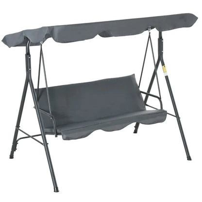 3 SEATER GARDEN SWING CHAIR SEAT HAMMOCK SWINGING METAL TERRACE CANOPY BENCH