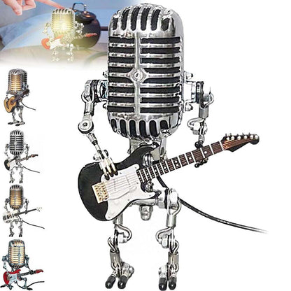 Retro Microphone Robot Desk Lamp LED Table Light Steampunk Ornament Decor Gifts Corbycart