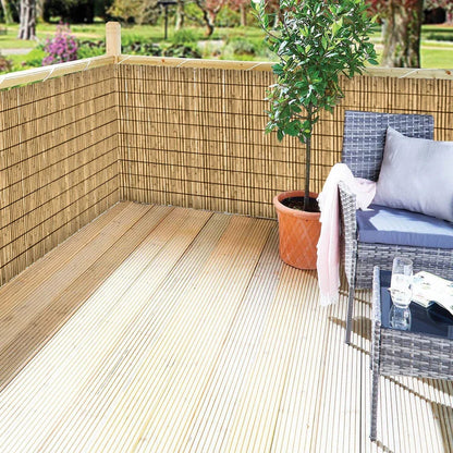 Bamboo Slat Fence Screen Roll Screening Fencing Privacy Sun Panel Garden Outdoor CorbyCart