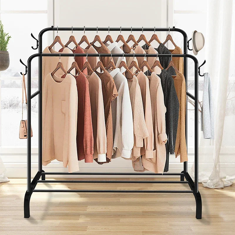Heavy Duty Double Clothes Rail Hanging Rack Garment Shoes Storage CorbyCart