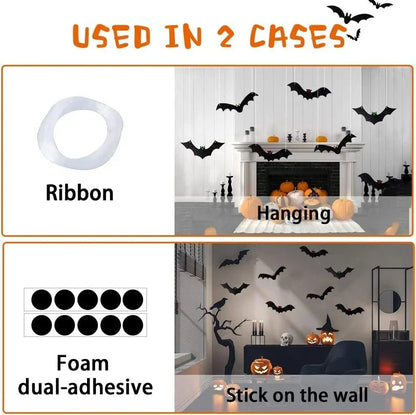 12PCS Halloween Hanging Bats, Halloween Flying Bat Hanging Decorations CorbyCart
