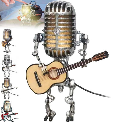 Retro Microphone Robot Desk Lamp LED Table Light Steampunk Ornament Decor Gifts Corbycart