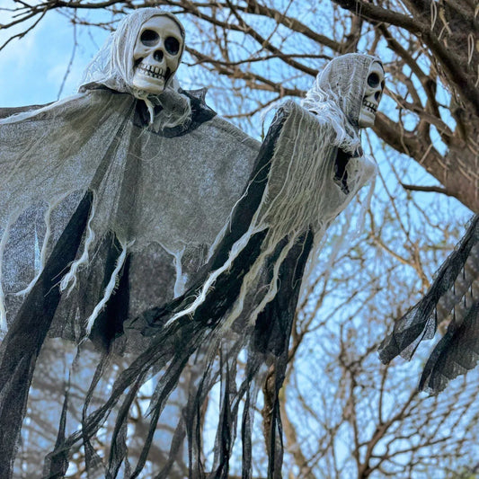 2PCS 80Cm Halloween Hanging Ghost Skeleton Decorations Prop Spooky Horror Scary