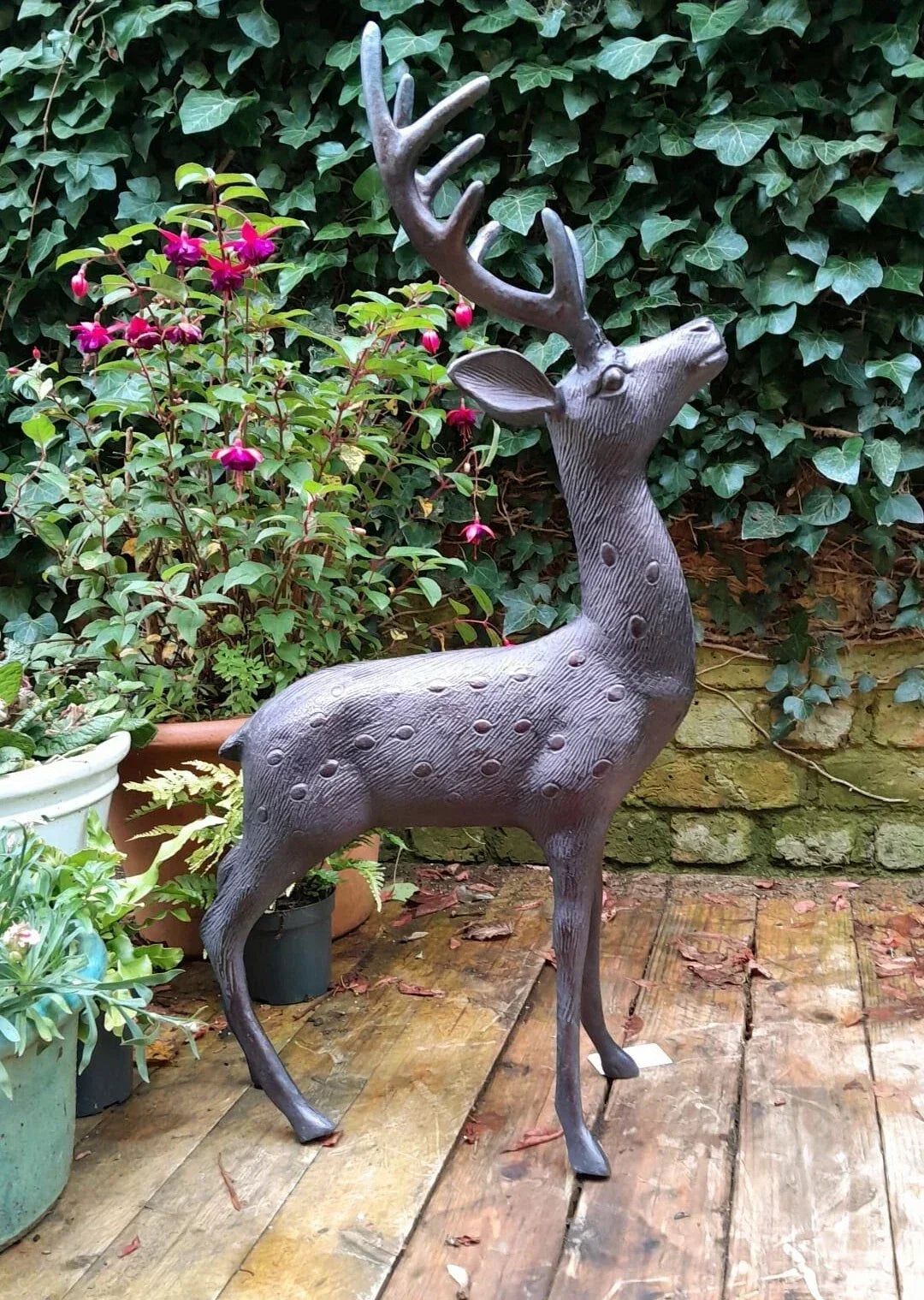 Aluminium Stag Garden Sculpture Ornament Cast Aluminium With Aged Finish Corbycart