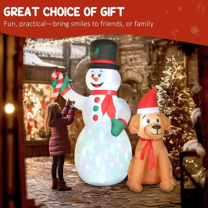 6FT Christmas Inflatables Snowman & Dog for Indoor Outdoor Decor CorbyCart