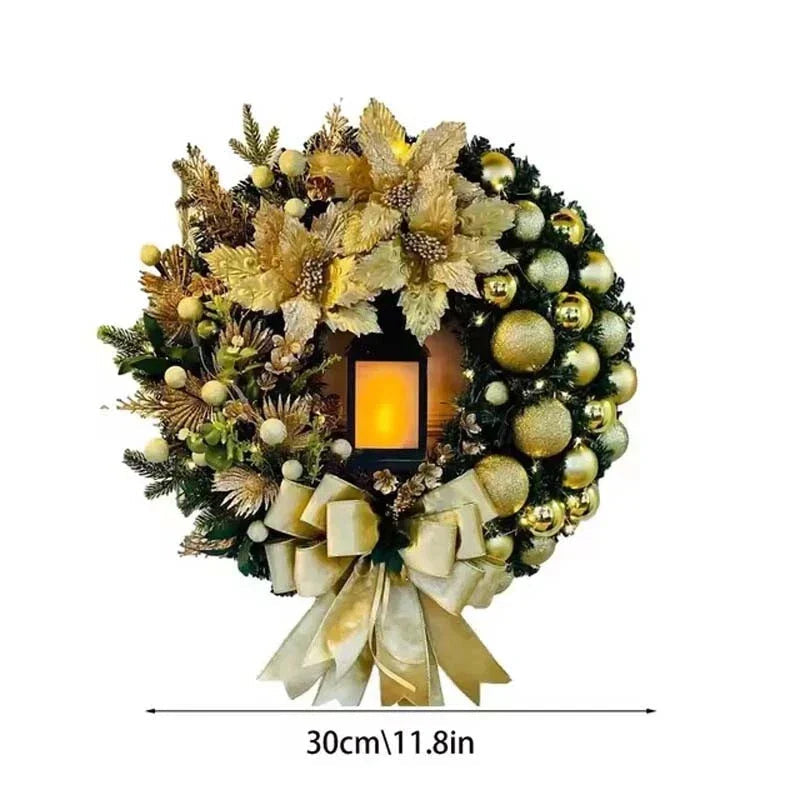30cm Christmas Wreath Decor Artificial Bowknot Garland for Home Front Door Xmas CorbyCart
