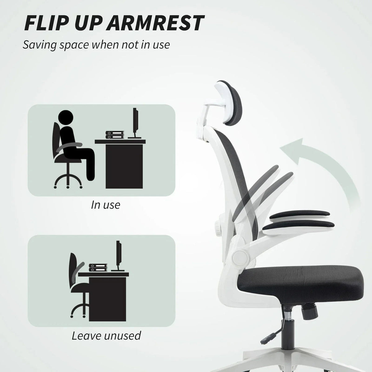 Ergonomic Mesh Office Chair with Headrest, Lumbar Support, Black CorbyCart