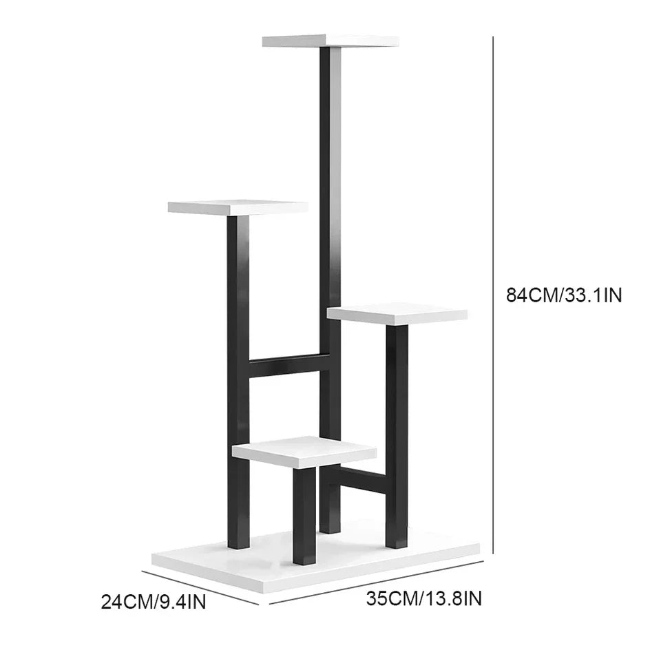 4 Tier Metal Plant Stand Indoor Outdoor Garden Flower Pot Shelf Display Rack UK Corbycart