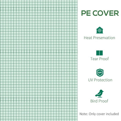 3 x 2 x 2m Greenhouse Replacement Cover ONLY for Tunnel Greenhouse