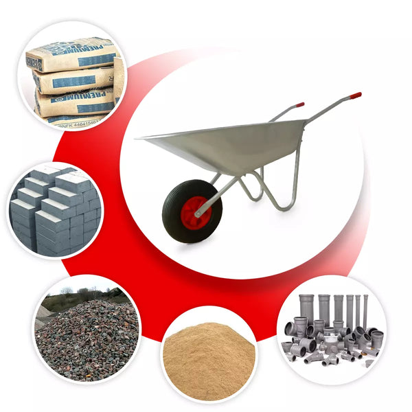 65L Wheelbarrow Heavy Duty Galvanised Home Garden Metal Cart with Pneumatic Tyre Corbycart