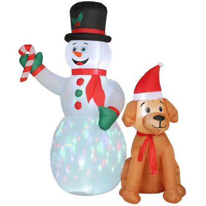 6FT Christmas Inflatables Snowman & Dog for Indoor Outdoor Decor CorbyCart