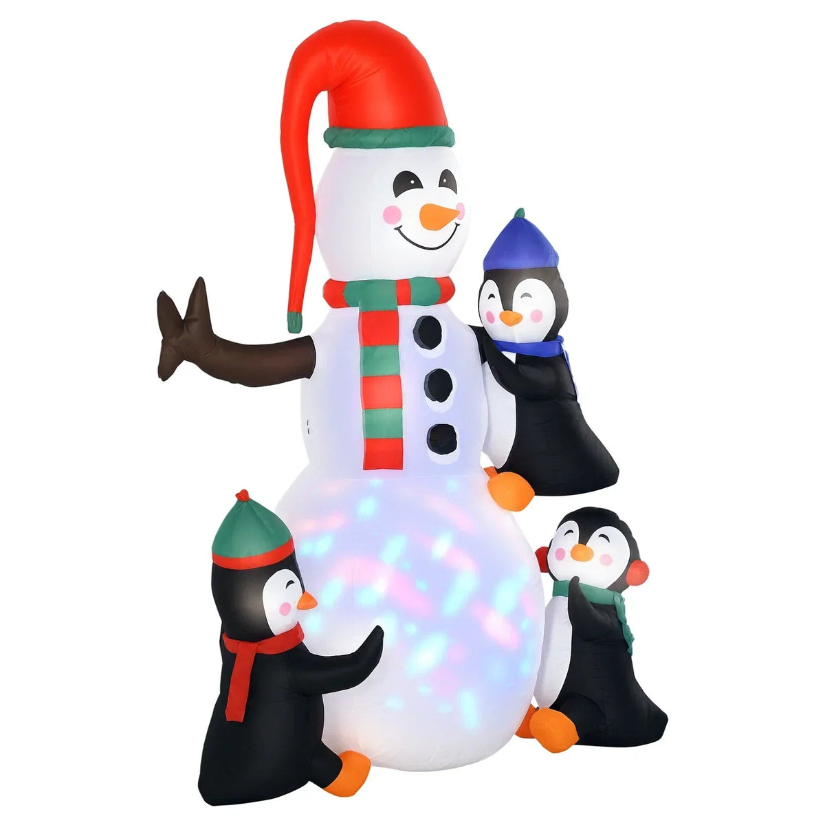6ft Inflatable Christmas Decoration Snowman Three Penguins LED Lighted Outdoor CorbyCart